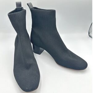 Everlane Black ReKnit Glove Boot Block Heel Sock Ankle Boots Womens 9 Clean Girl